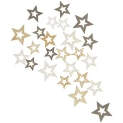 Streudeko - Sterne - Aus Holz - 24 Stück