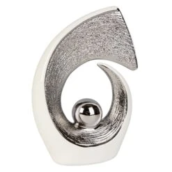 Standdeko - Aus Keramik - Ca. 14 X 5 X 20,5 Cm - Silber