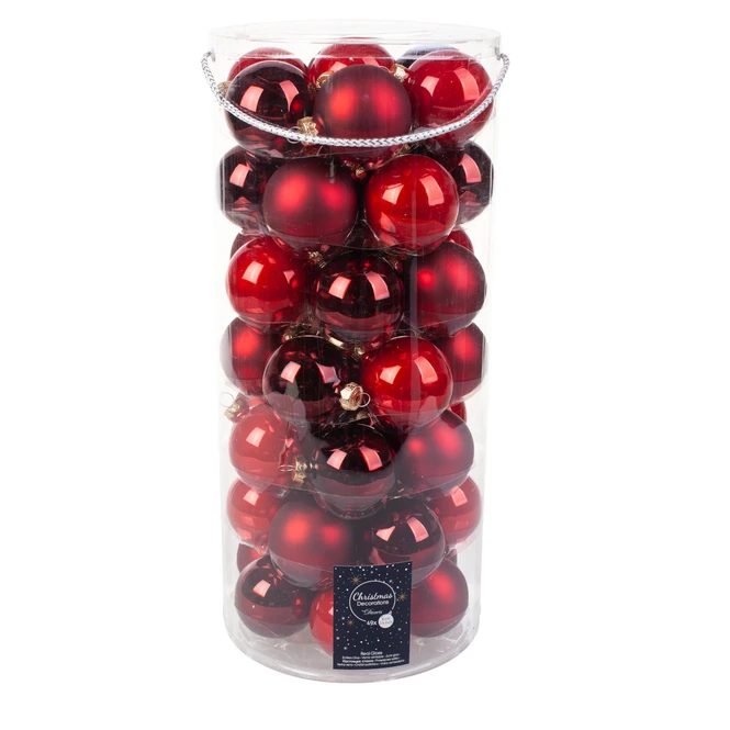 Christbaumkugeln - Rotmix - Aus Glas - 49 Stück – Bild 3