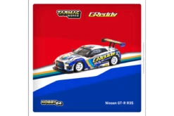 ***Tarmac T64-005-GDY Nissan GT-R R35 TRUST E-Racing "Greddy" Weiss/blau Maßstab 1:64 Modellauto