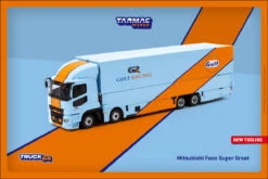 ***Tarmac T64T-TL001-GULF Mitsubishi Fuso Super Great "GULF" Racing Hellblau/orange Maßstab 1:64 Mod